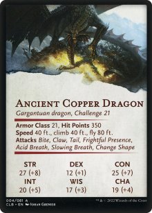 Ancient Copper Dragon - Stats - Commander Legends: Battle for Baldur's Gate - Art Series