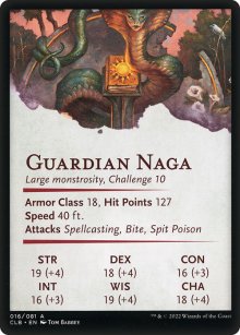 Guardian Naga - Stats - Commander Legends: Battle for Baldur's Gate - Art Series