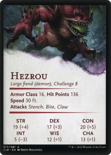 Hezrou - Stats - Commander Legends: Battle for Baldur's Gate - Art Series