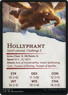 Hollyphant - Stats - Commander Legends: Battle for Baldur's Gate - Art Series