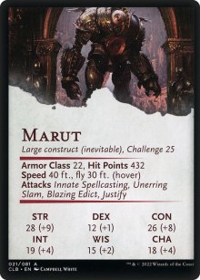Marut - Stats - Commander Legends: Battle for Baldur's Gate - Art Series
