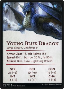 Young Blue Dragon - Stats - Commander Legends: Battle for Baldur's Gate - Art Series