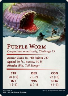 Purple Worm - Stats - D&D Forgotten Realms - Art Series