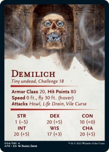Demilich - Stats - D&D Forgotten Realms - Art Series