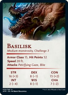Basilisk - Stats - D&D Forgotten Realms - Art Series