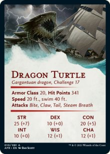 Dragon Turtle - Stats - D&D Forgotten Realms - Art Series