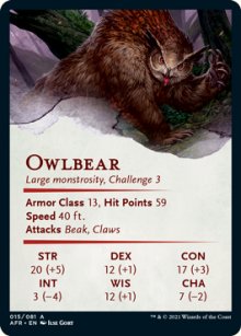Owlbear - Stats - D&D Forgotten Realms - Art Series