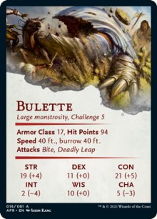 Bulette - Stats - D&D Forgotten Realms - Art Series