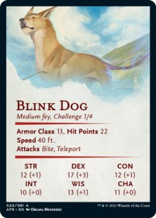 Blink Dog - Stats - D&D Forgotten Realms - Art Series