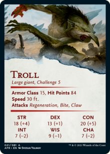 Troll - Stats - D&D Forgotten Realms - Art Series