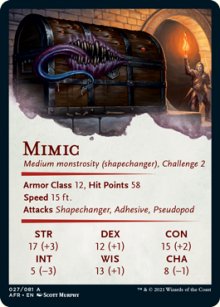 Mimic - Stats - D&D Forgotten Realms - Art Series