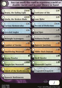 Double-faced cards checklist - Eldritch Moon