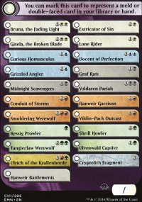Double-faced cards checklist - Eldritch Moon