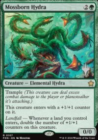 Mossborn Hydra - Planeswalker symbol stamped promos