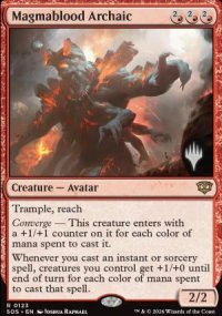Magmablood Archaic - Planeswalker symbol stamped promos