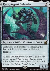 Karn, Argent Defender - Planeswalker symbol stamped promos