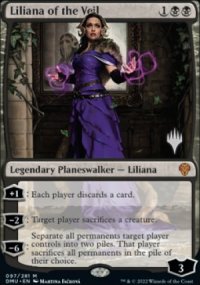 Liliana of the Veil - Planeswalker symbol stamped promos