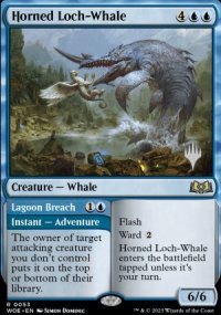 Horned Loch-Whale - Planeswalker symbol stamped promos