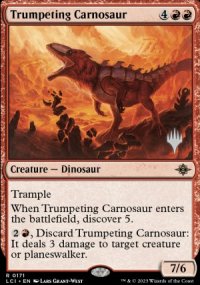 Trumpeting Carnosaur - Planeswalker symbol stamped promos