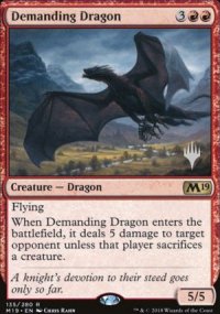 Demanding Dragon - Planeswalker symbol stamped promos