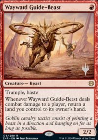 Wayward Guide-Beast - Planeswalker symbol stamped promos
