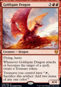 Goldspan Dragon - Planeswalker symbol stamped promos