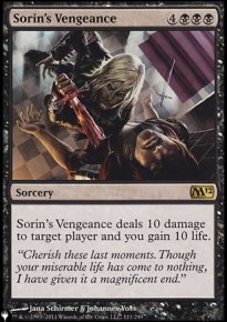 Sorin's Vengeance - The List